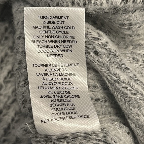 Industry Republic Women's SP Gray Heather Mock Neck Cable Knit Puffed Sleeves - Picture 9 of 11